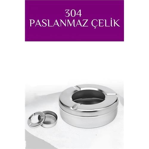 Inox Çelik Küllük – 13cm x 4 cm | Modern, Hijyenik ve Dayanıklı Tasarım 721604