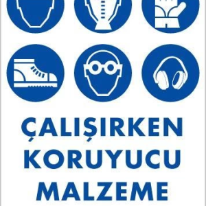 Koruyucu Malzeme Kullan Uyarı Levhası 25x35 KOD:49