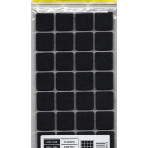 Pacific 6025 BL Yapışkanlı Keçe 25 mm X 25 mm Siyah