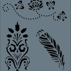 Rich New Seri N-119 Stencil 35x25 cm