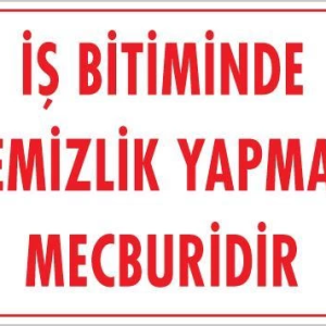 Temizlik Düzen Uyarı Levhası 25x35 KOD:1202