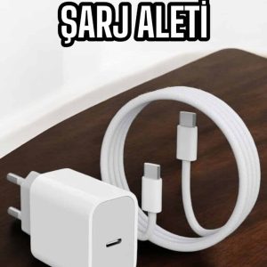 Şarj Aleti İOS 15/15 Pro Max Uyumlu Şarj Adaptörü ve Kablosu
