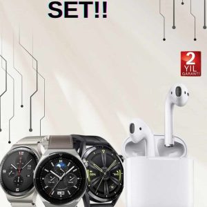 Akıllı Saat ve Kulaklık Seti Dokunmatik Ekran 5.0 Bluetooth Bağlantılı Sesli Görüşme