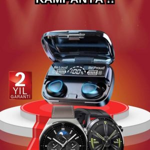 İkili Set Akıllı Saat Ve Bluetooth Kulaklık Kablosuz Uzun Pil Ömrü Spor Modları