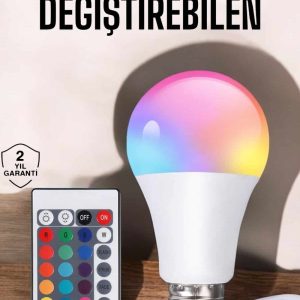 Led Ampul Enerji Dostu RGB Işıklı 100W Led Işık