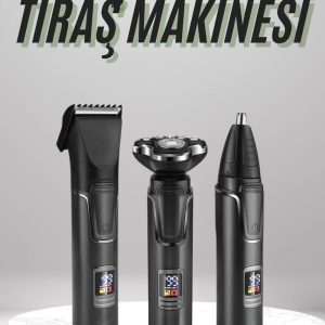 Dijital Göstergeli 3 Başlıklı Tıraş Makinesi Islak Kuru Lazer Öncesi Günlük