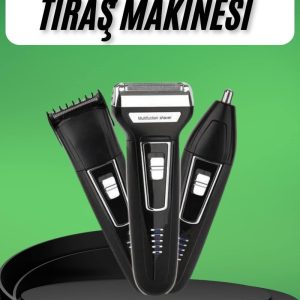 Tıraş Makinesi 3 Başlıklı T Başlıklı Hassas Ciltlere Özel Saç Sakal Vücut Kulak ve Burun