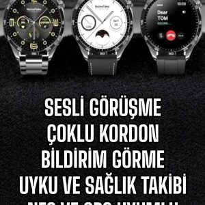 Akıllı Saat Titreşimli Pusula Nabız ve Tansiyon Ölçer NFC Uyumlu