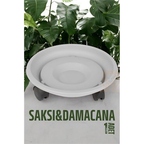 Tekerlekli Saksı Altığı 37 CM BEYAZ