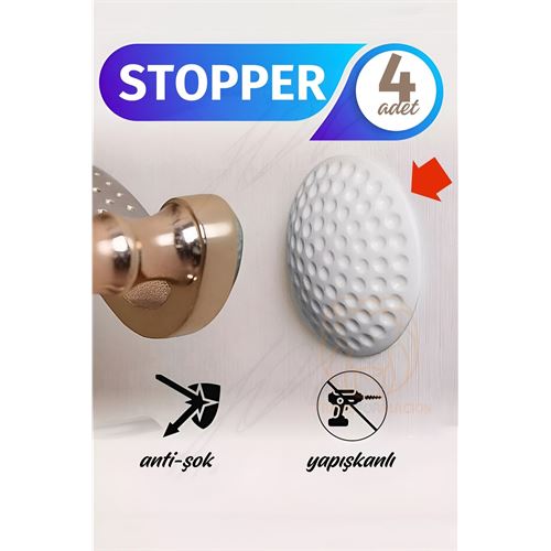 Kapı Stopperi Golf Topu Model Kapı Çarpma Önleyici 4 Adet