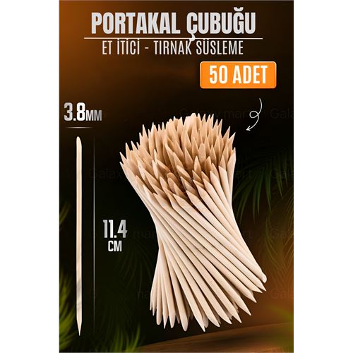 Nano Portakal Çubuğu Tırnak Temizleyici Et İtici 50 Adet Absolute Professional
