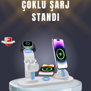 iPhone AirPods ve Akıllı Saat Uyumlu Çoklu Şarj Cihazı
