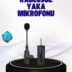 2.4 GHz Kablosuz Yaka Mikrofonu – 60 Metre Menzil Gürültü Azaltma Type-C Şarjlı