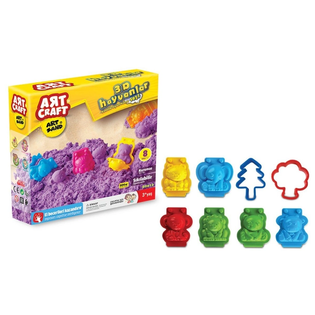 03612 , Artsand 3D Hayvanlar Kum Seti 500 gr / +3 yaş