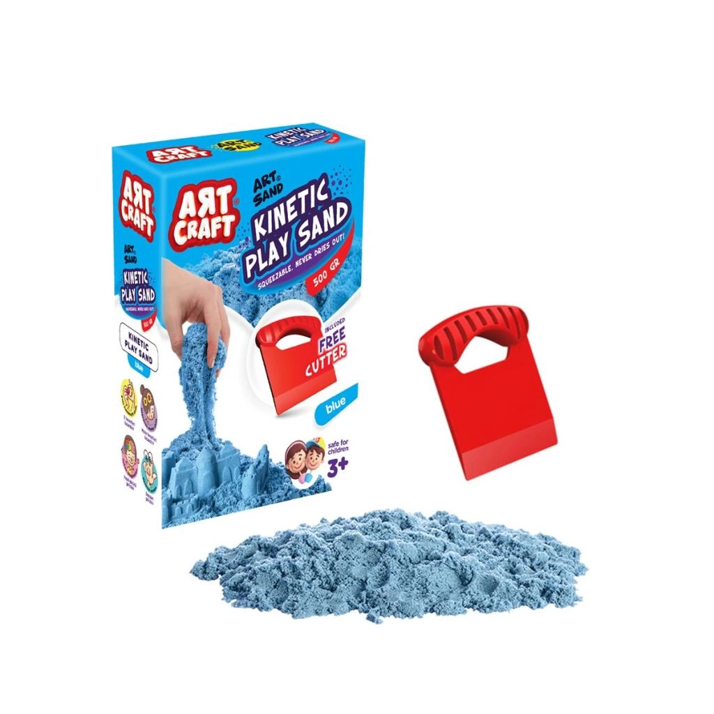 03686  Aksesuarlı Mavi Kinetik Oyun Kumu 500 gr