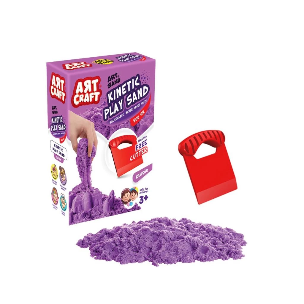 03689  Aksesuarlı Mor Kinetik Oyun Kumu 500 gr