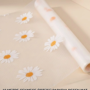 10 Metre Papatya Desenli Kolay Temizlenebilir Çekmece Matı