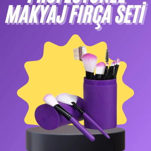 12 Parça Makyaj Fırça Seti Profesyonel Fondöten Allık Far Kontür Fırçası