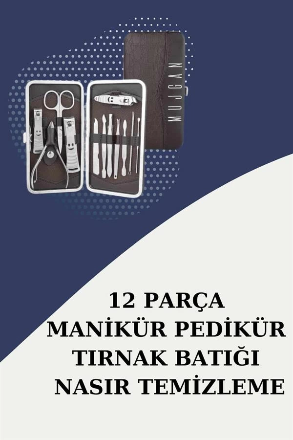 12 Parça Paslanmaz Çelik Kompakt ve Taşınabilir Manikür Makası Tırnak Makası 1 12 Parça Paslanmaz Çelik Kompakt ve Taşınabilir Manikür Makası Tırnak Makası