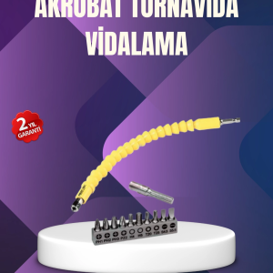 12 Parça Vidalama Uç Seti Akrobat Tasarım Dayanıklı Metal