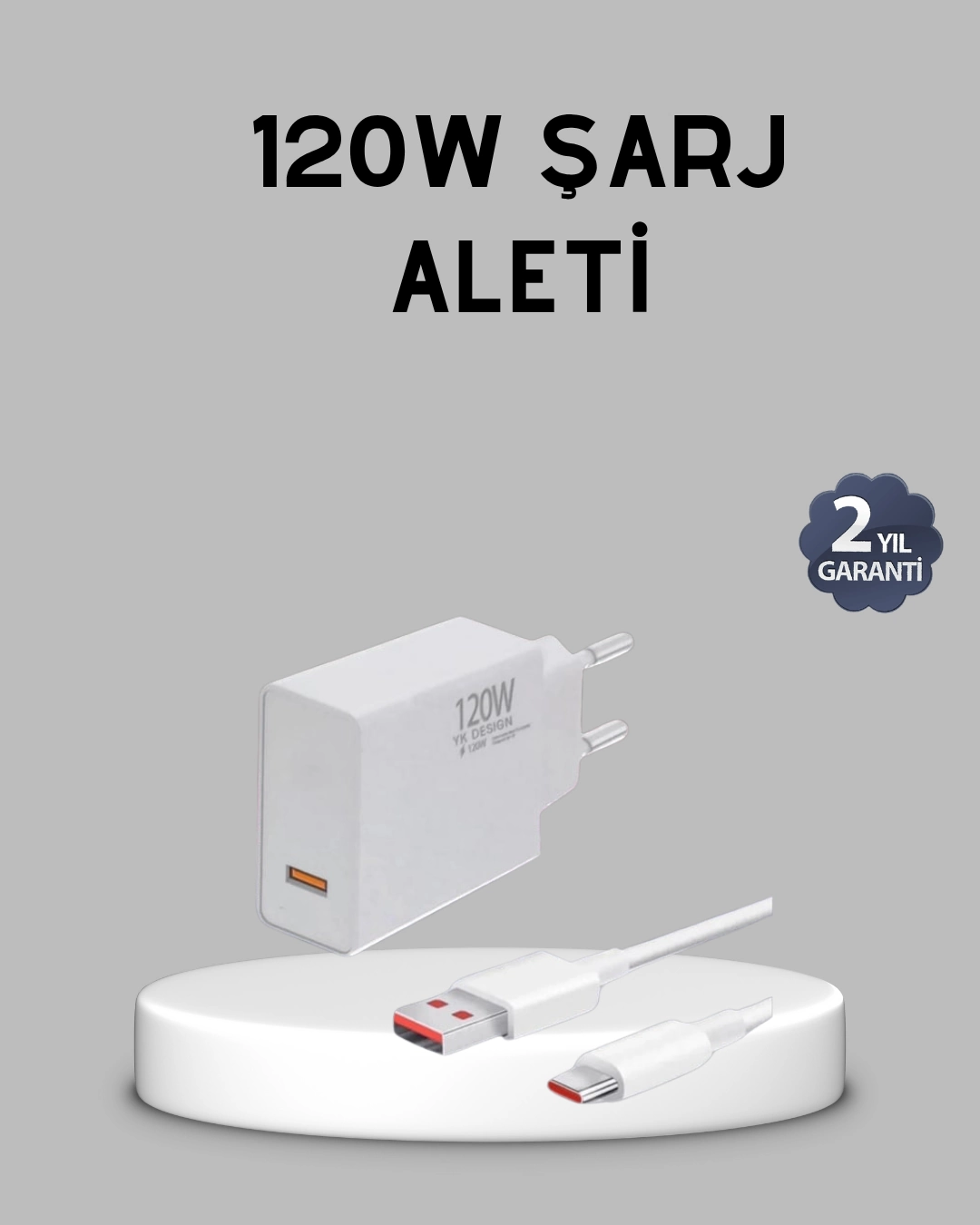 120W Süper Hızlı Şarj Adaptörü – Type-C Kablo Dahil, Yüksek Voltaj Korumalı 1 120W Süper Hızlı Şarj Adaptörü – Type-C Kablo Dahil, Yüksek Voltaj Korumalı
