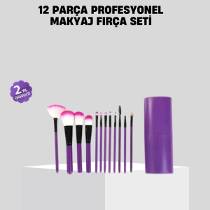 12’li Profesyonel Makyaj Fırça Seti Ultra Yumuşak Sentetik Kıllı
