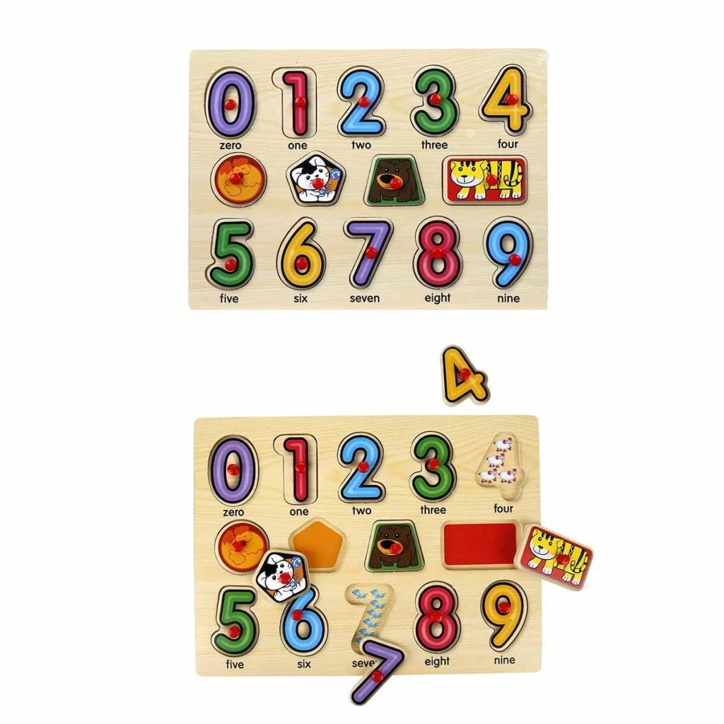 130444 Ahşap Raptiyeli Puzzle Saat