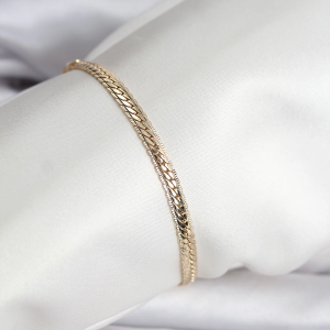 14K Gold Renk Kaplama Lazer Ezme Zincir Model CM Kadın Bileklik