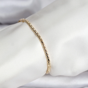 14K Gold Renk Kaplama Zincirli Model CM Kadın Bileklik