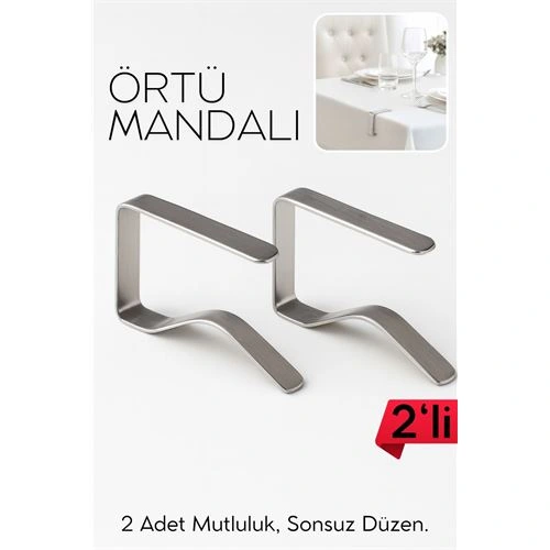 2'li Masa Örtüsü Klipsi - Metal Masa Kelepçesi Masa Örtüsü Sabitleyici  722498