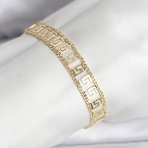 316L Çelik Gold Renk Labirent Model Kadın Bileklik