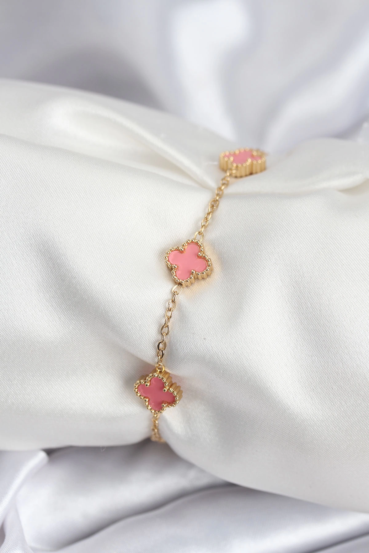316L Çelik Gold Renk Pembe Baby Boy Yonca Kadın Bileklik 1 316L Çelik Gold Renk Pembe Baby Boy Yonca Kadın Bileklik