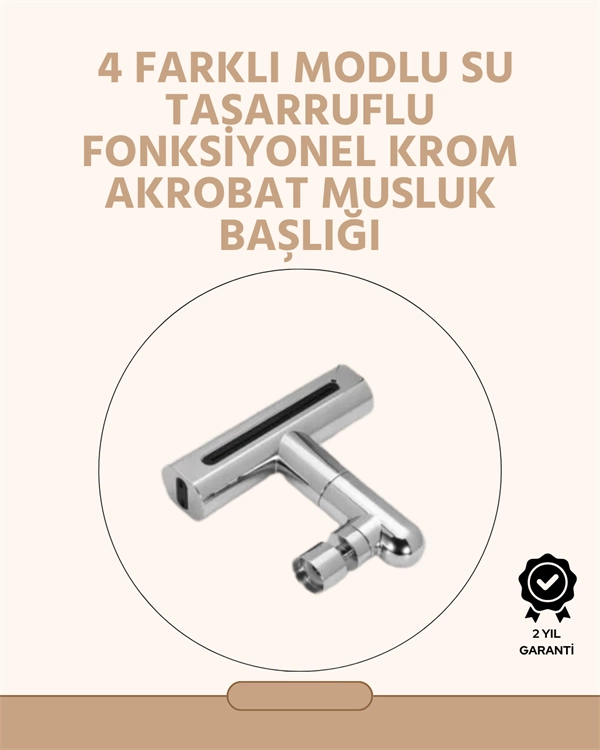 360° Dönüşlü Su Akışı Başlığı | 4'ü 1 Arada Kullanım 1 360° Dönüşlü Su Akışı Başlığı | 4'ü 1 Arada Kullanım