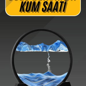 3D Led Işıklı Kum Saati Gece Lambası Hareketli Sulu Kum Saati Dekoratif