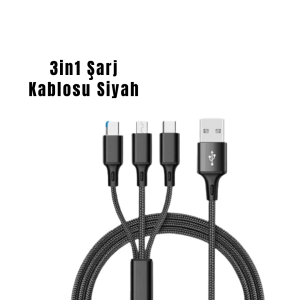 3’ü 1 Arada Hızlı Şarj Kablosu
