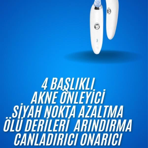 4 Başlıklı Pilli Vakumlu Siyah Nokta Temizleyici Akne Ve Sivilce Önleyici