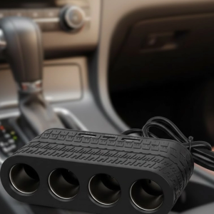 4 Çakmak Girişli Araç Çoklayıcı Type C ve USB Destekli Güvenli Güç Dağıtıcı