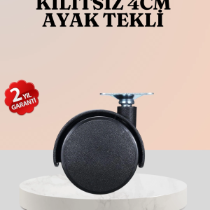 4 cm Çap Kilitsiz Tekerlek Ayağı Tekli Hafif Mobilyalar İçin