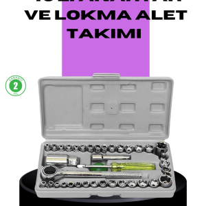 40 Parça Lokma Anahtar Seti Ayna Yüzey Karbon Çelik Dayanıklı Tamir Takımı