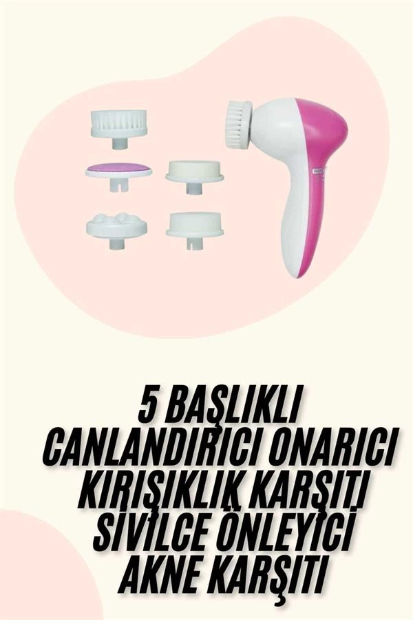5 Başlıklı Titreşimli Cilt Temizleme Seti Canlandırıcı ve Onarıcı 1 5 Başlıklı Titreşimli Cilt Temizleme Seti Canlandırıcı ve Onarıcı