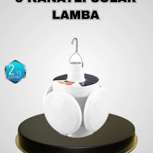 5 Kanatlı Solar Kamp Lambası – USB Şarjlı, Taşınabilir, IP65 Su Geçirmez Bahçe Lambası