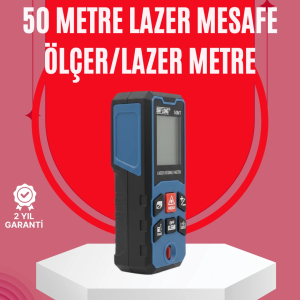 50 Metre Lazer Ölçüm Cihazı Alan ve Mesafe Hesaplama