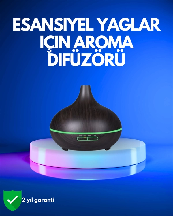 550 ml Kapasiteli Ultrasonik Difüzör – Yağsız Nemlendirici Kullanımıyla Uyumlu 1 550 ml Kapasiteli Ultrasonik Difüzör – Yağsız Nemlendirici Kullanımıyla Uyumlu