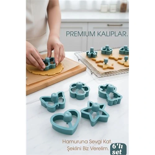 6'lı Tasarım Kurabiye Kalıbı Seti 722554