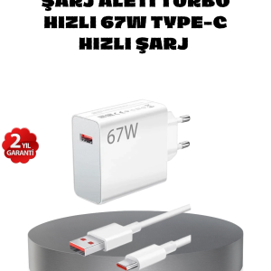 67W Turbo Type-C Hızlı Şarj Adaptörü – Akıllı Koruma Çipli, Hızlı Şarj Destekli