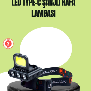 800 Lumen Çok Fonksiyonlu LED Kafa Lambası Type C Şarjlı