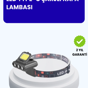 800 Lumen LED Kafa Lambası COB ve XPE Led Type C Şarjlı Ayarlanabilir