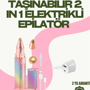 8000 RPM Taşınabilir Epilatör – Kaş Düzeltici ve Dudak Epilatörlü Pille Çalışan