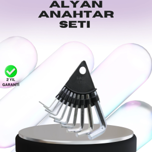 9 Parça Alyan Anahtar Seti Farklı Metrik Ölçü Pratik Taşıma