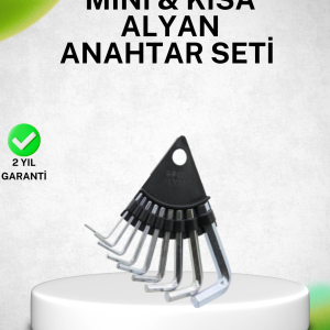 9 Parça Alyan Anahtar Seti Isıl İşlem Görmüş Dayanıklı Çelik